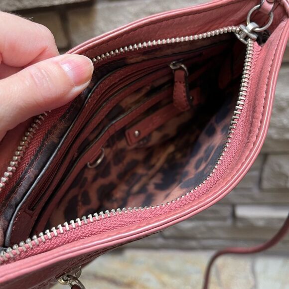 B. Makowsky Crossbody Bag Leather Mauve Pink - Picture 7 of 10